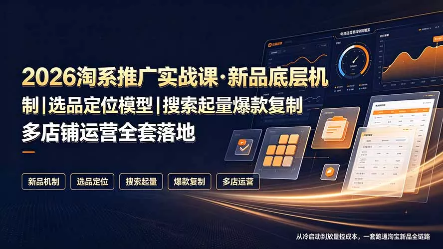 2026淘系推广实战课·新品底层机制|选品定位模型|搜索起量爆款复制多店铺运营全套落地教程 2026淘系推广实战课·新品底层机制|选品定位模型|搜索起量爆款复制多店铺运营全套落地教程