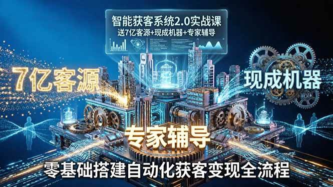 (18013期)智能获客系统2.0实战课:送7亿客源+现成机器+专家辅导,零基础搭建自动化获客变现全流程 (18013期)智能获客系统2.0实战课:送7亿客源+现成机器+专家辅导,零基础搭建自动化获客变现全流程