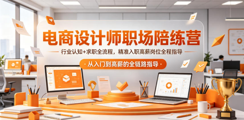 电商设计师职场陪练营,行业认知+求职全流程,精准入职高薪岗位全程指导 电商设计师职场陪练营,行业认知+求职全流程,精准入职高薪岗位全程指导