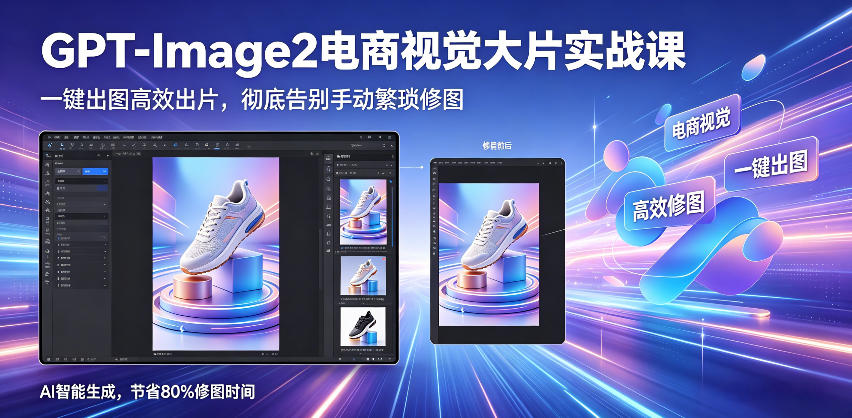 GPT-Image2电商视觉大片实战课,一键出图高效出片,彻底告别手动繁琐修图 GPT-Image2电商视觉大片实战课,一键出图高效出片,彻底告别手动繁琐修图