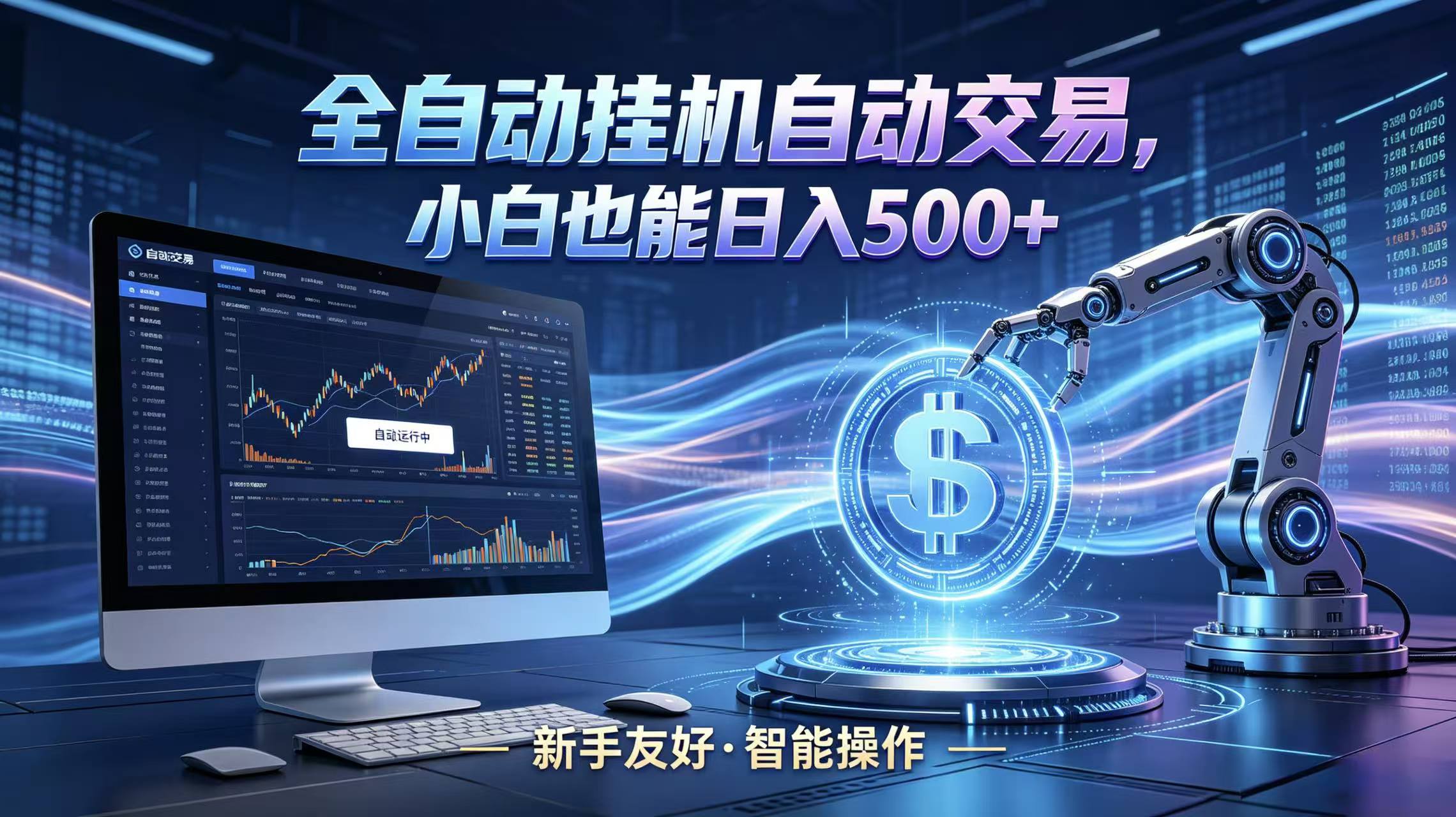 全新智能化交易助手，傻瓜式操作，小白也能快速上手，轻松实现日入500+-卓越网创