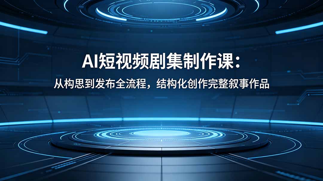 AI短视频剧集制作课:从构思到发布全流程,结构化创作完整叙事作品 AI短视频剧集制作课:从构思到发布全流程,结构化创作完整叙事作品
