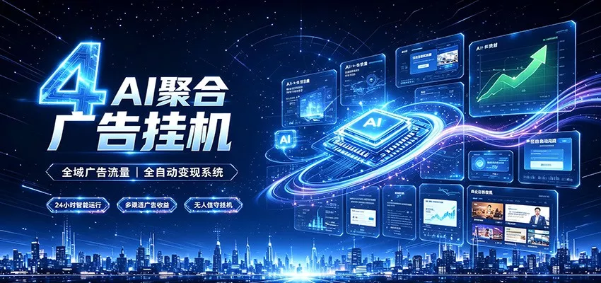 全域广告流量聚合，AI无人挂机稳赚佣金，打造长期稳定被动收入副业-卓越网创