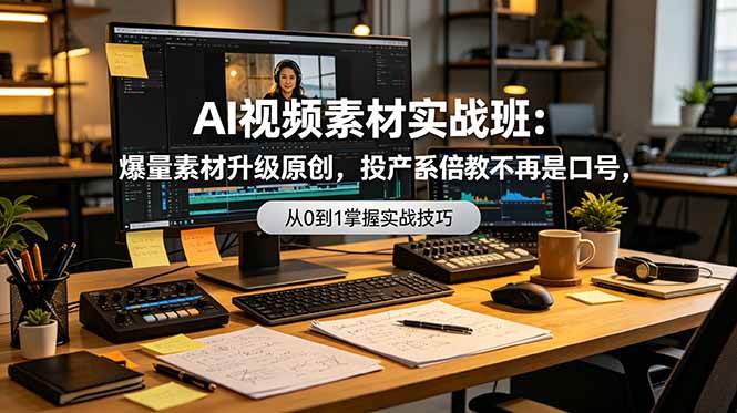 (19085期)AI视频素材实战班:爆量素材升级原创,投产翻倍不再是口号,0-1系统教学实战落地 (19085期)AI视频素材实战班:爆量素材升级原创,投产翻倍不再是口号,0-1系统教学实战落地