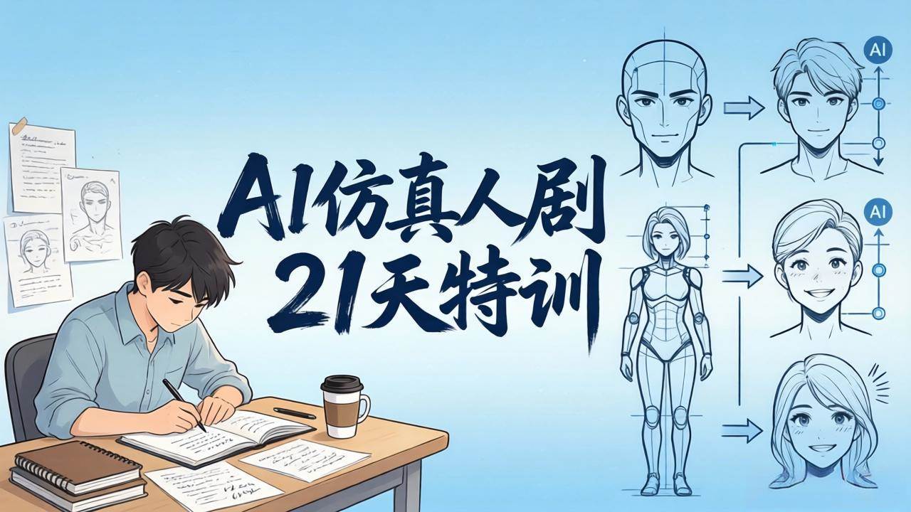 (18082期)AI仿真人剧21天特训-更新:从剧本到成片全流程实战,掌握角色一致性与变现方法-卓越网创