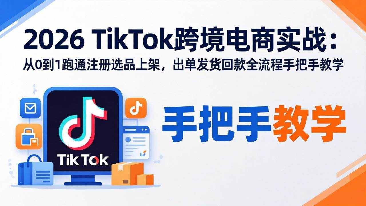 (18027期)2026TikTok跨境电商实战-更新:从0到1跑通注册选品上架,出单发货回款全流程手把手教学 (18027期)2026TikTok跨境电商实战-更新:从0到1跑通注册选品上架,出单发货回款全流程手把手教学