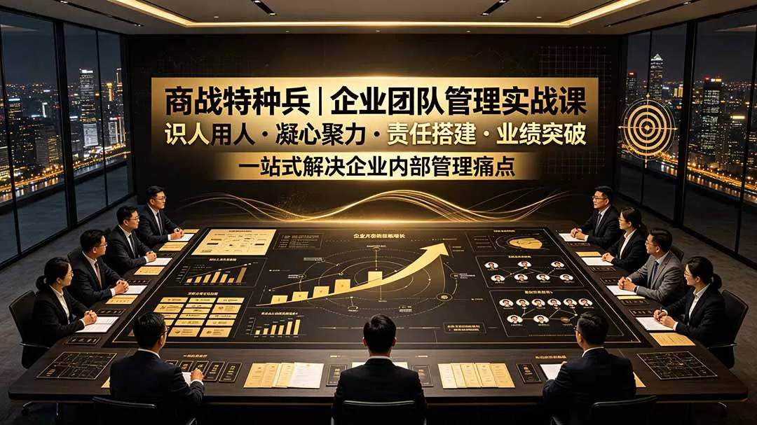 商战特种兵|企业团队管理实战课:识人用人|凝心聚力|责任搭建|业绩突破,一站式解决企业内部管理痛点-卓越网创