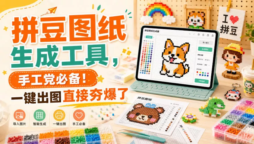 拼豆图纸生成工具，手工党必备！一键出图直接夯爆了-卓越网创