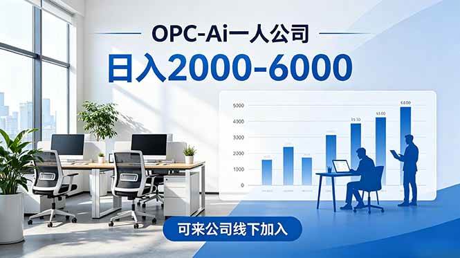 （18809期）2026创业新风口—OPC一人公司模式震撼首发！日收益2000-6000+，项目绿色长久，安全稳健，合…-卓越网创