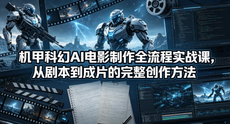 机甲科幻AI电影制作全流程实战课，从剧本到成片的完整创作方法-卓越网创