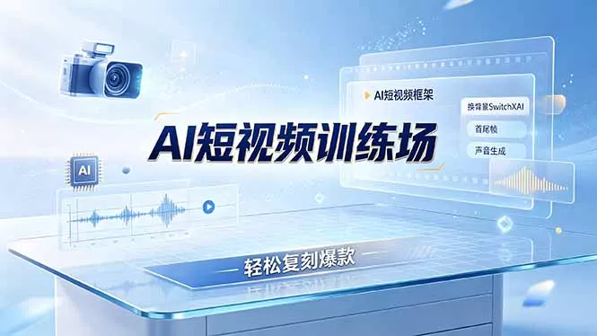 老陈AI短视频训练场:AI短视频框架+换背景SwitchXAI+首尾帧+声音生成,轻松复刻爆款 老陈AI短视频训练场:AI短视频框架+换背景SwitchXAI+首尾帧+声音生成,轻松复刻爆款