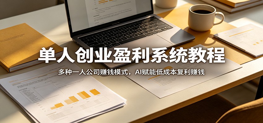 单人创业盈利系统教程:多种一人公司赚钱模式,AI赋能低成本复利赚钱 单人创业盈利系统教程:多种一人公司赚钱模式,AI赋能低成本复利赚钱