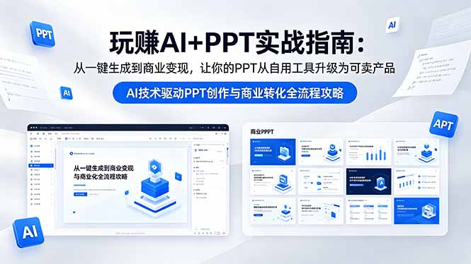 玩赚AI+PPT实战指南-更新5月13:从一键生成到商业变现,让你的PPT从自用工具升级为可卖产品 玩赚AI+PPT实战指南-更新5月13:从一键生成到商业变现,让你的PPT从自用工具升级为可卖产品