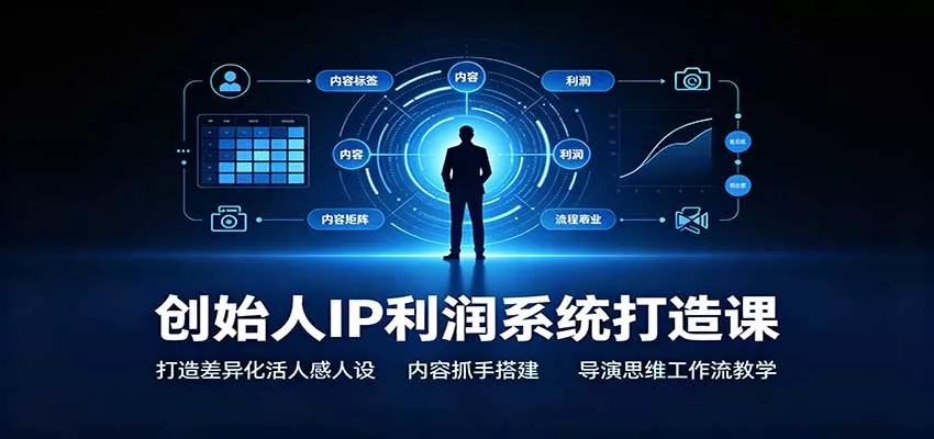 创始人IP利润系统打造课：打造差异化活人感人设，内容抓手搭建，导演思维工作流教学-卓越网创
