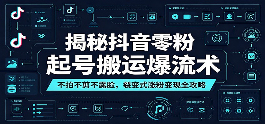 揭秘抖音零粉起号搬运爆流术:不拍不剪不露脸,裂变式涨粉变现全攻略 揭秘抖音零粉起号搬运爆流术:不拍不剪不露脸,裂变式涨粉变现全攻略