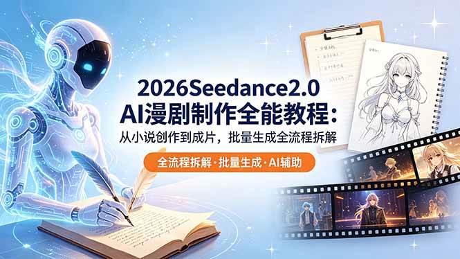 (18537期)2026Seedance2.0 AI制作全能教程:从小说创作到成片,批量生成全流程拆解 (18537期)2026Seedance2.0 AI制作全能教程:从小说创作到成片,批量生成全流程拆解
