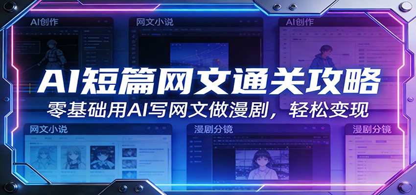 AI短篇网文通关攻略:零基础用AI写网文做漫剧,轻松变现-卓越网创