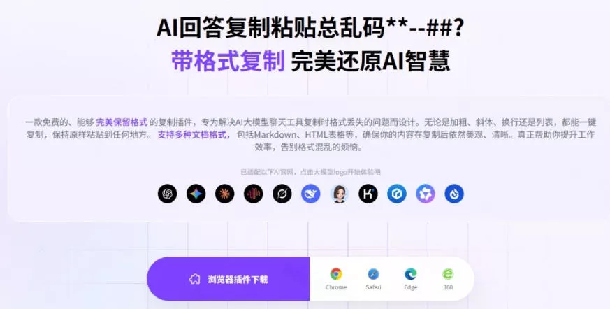 你的AI回答内容复制格式总乱码?完美一键保留原格式复制,办公宝藏浏览器插件Copy With Format 你的AI回答内容复制格式总乱码?完美一键保留原格式复制,办公宝藏浏览器插件Copy With Format