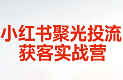 永曜·小红书聚光投流获客实战营-卓越网创