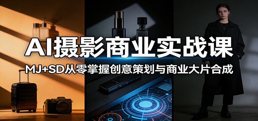 AI摄影商业实战课:MJ+SD从零掌握创意策划与商业大片合成-卓越网创