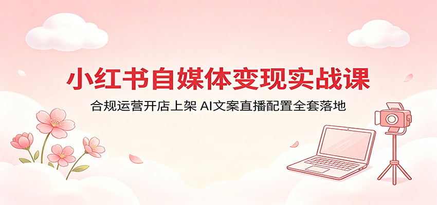小红书自媒体变现实战课:合规运营开店上架,AI文案直播配置全套落地 小红书自媒体变现实战课:合规运营开店上架,AI文案直播配置全套落地