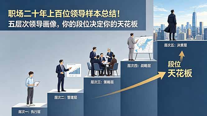 (18900期)付费文章:职场二十年上百位领导样本总结!五层次领导画像,你的段位决定你的天花板-卓越网创