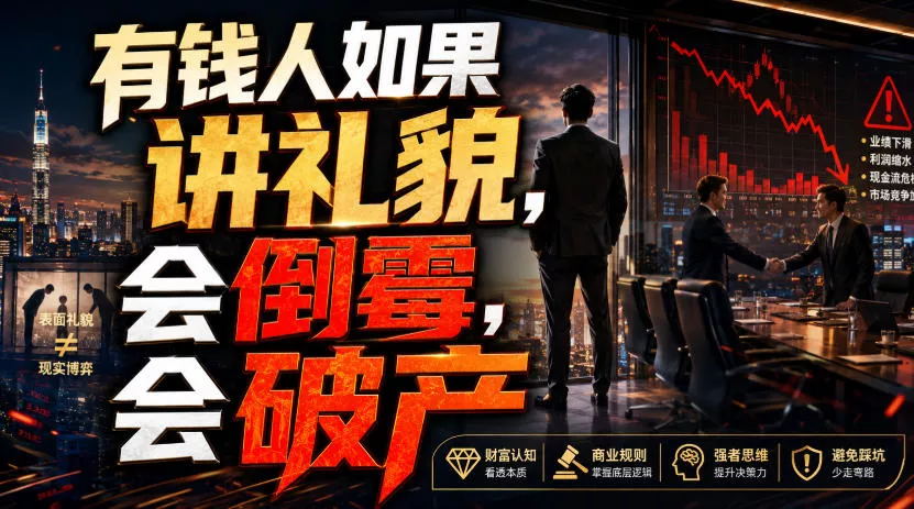 付费文章：有钱人如果讲礼貌，会倒霉，会破产-卓越网创