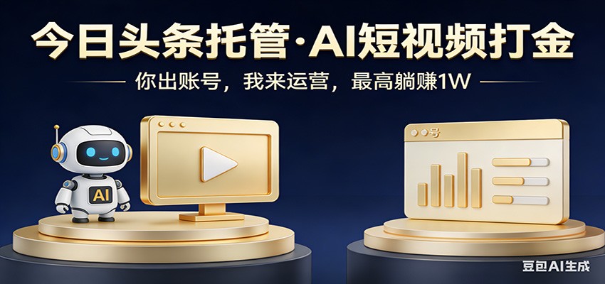 头条号AI托管，我提供作品，你提供账号，每天5分钟发布，小白躺赚3000+-卓越网创