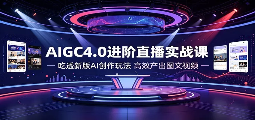 AIGC4.0进阶直播实战课：吃透新版AI创作玩法，高效产出图文视频-卓越网创