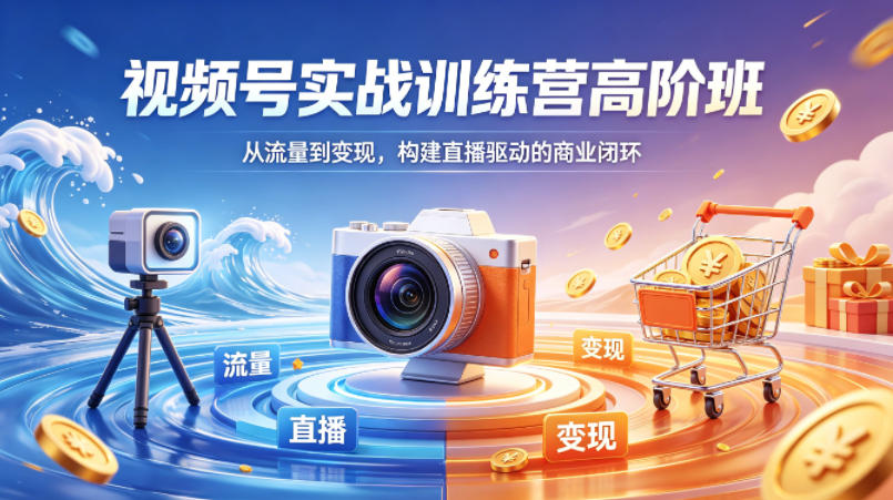 视频号实战训练营高阶班,从流量到变现,构建直播驱动的商业闭环(26年4月) 视频号实战训练营高阶班,从流量到变现,构建直播驱动的商业闭环(26年4月)