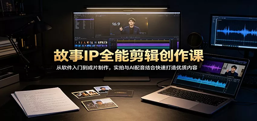 故事IP全能剪辑创作课:从软件入门到成片制作,实拍与AI配音结合快速打造优质内容-卓越网创
