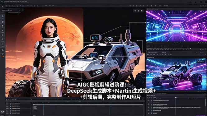 （18475期）AIGC影视剪辑进阶课：DeepSeek生成脚本+Martini生成视频+剪辑后期，完整制作AI短片-卓越网创