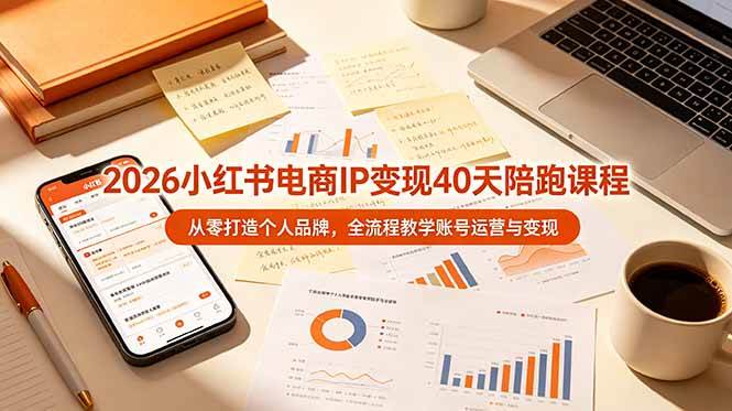 （19103期）2026小红书电商IP变现40天陪跑课程-11期，从零打造个人品牌，全流程教学账号运营与变现-卓越网创