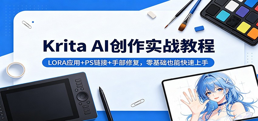 Krita AI创作实战教程:LORA应用+PS链接+手部修复,零基础也能快速上手 Krita AI创作实战教程:LORA应用+PS链接+手部修复,零基础也能快速上手