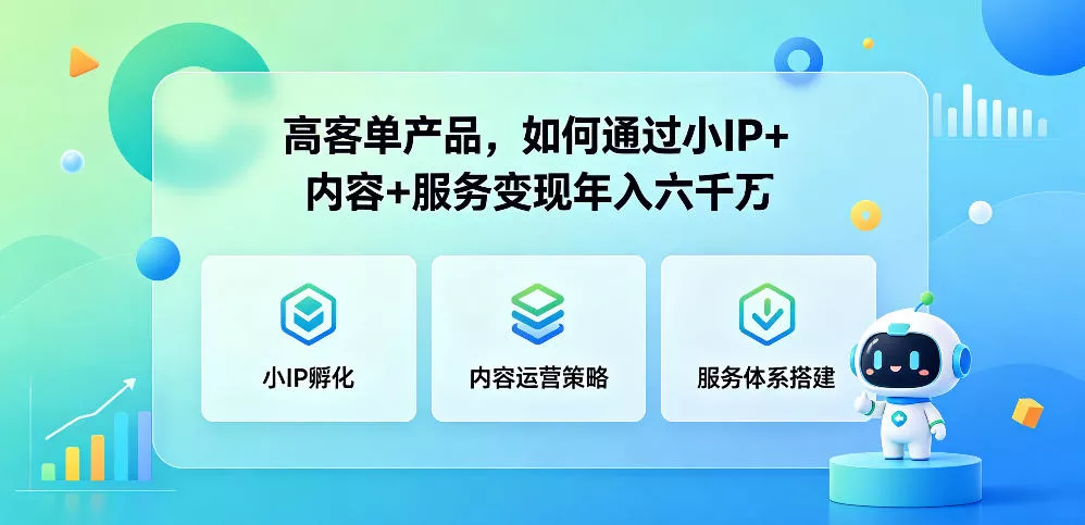 高客单产品,如何通过小IP+内容+服务变现年入六干W 高客单产品,如何通过小IP+内容+服务变现年入六干W