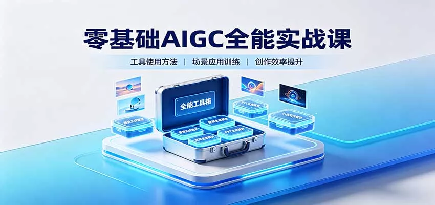 零基础AIGC全能实战课：覆盖绘画、影音、PPT、小说多场景AI创作-卓越网创