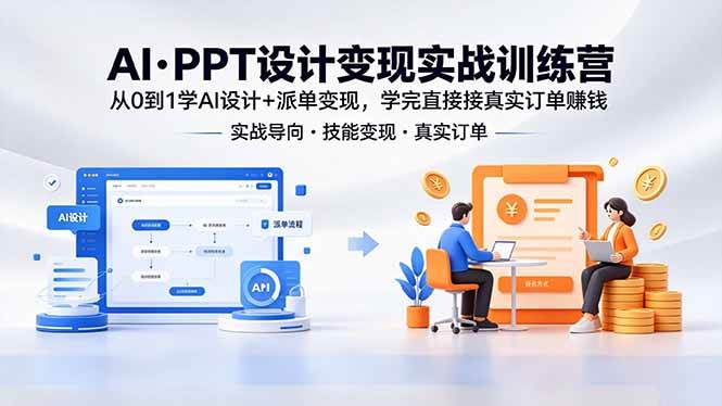(18457期)AI·PPT设计变现实战训练营,从0到1学AI设计+派单变现,学完直接接真实订单赚钱-卓越网创