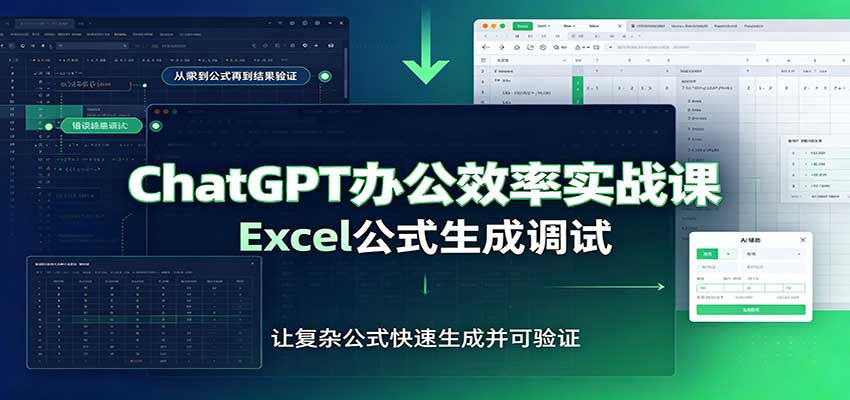 ChatGPT办公效率实战课:提示词技巧,Excel公式生成调试,文档编写教程-卓越网创