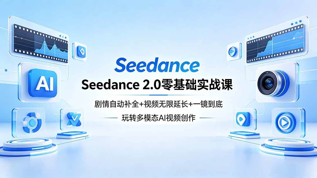 (18312期)Seedance 2.0零基础实战课:剧情自动补全+视频无限延长+一镜到底:玩转多模态AI视频创作-卓越网创