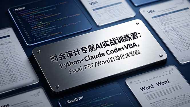 （19028期）财会审计专属 AI实战训练营：Python+Claude Code+VBA，Excel/PDF/Word自动化全流程-卓越网创