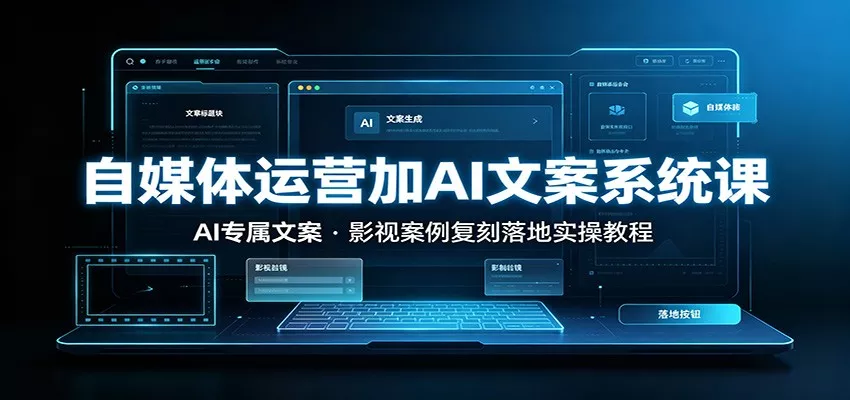 自媒体运营加AI文案系统课::AI专属文案,影视案例复刻落地实操教程-卓越网创