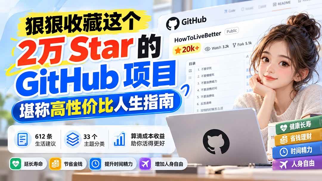 （20726期）狠狠收藏这个 2 万 Star 的 GitHub 项目，堪称高性价比人生指南。-卓越网创