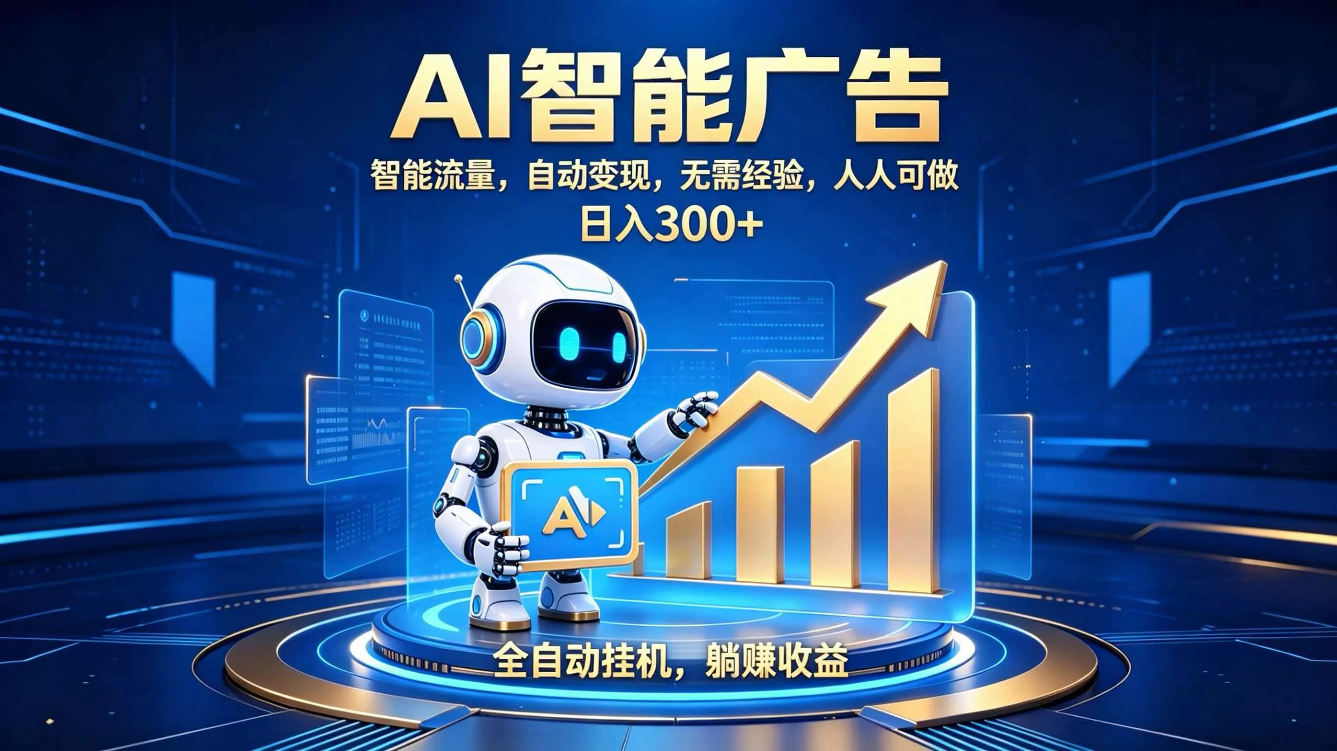 轻资产新赛道，全自动AI广告，打造持续收益-卓越网创