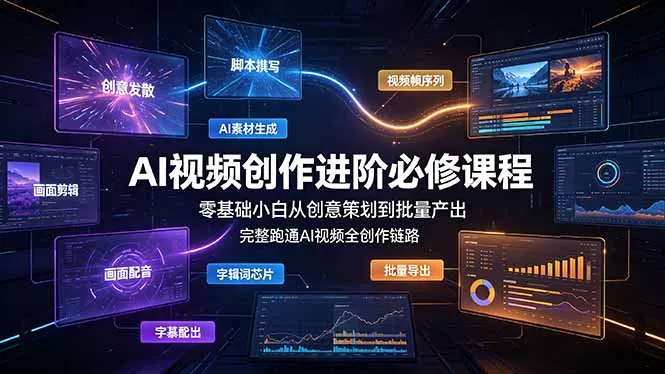 AI视频创作进阶必修课程:零基础小白从创意策划到批量产出,完整跑通AI视频全创作链路 AI视频创作进阶必修课程:零基础小白从创意策划到批量产出,完整跑通AI视频全创作链路