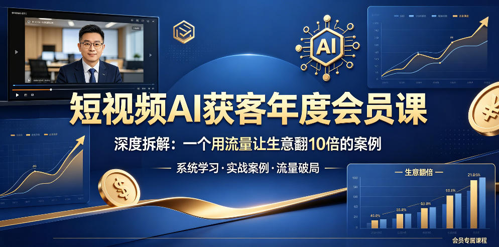 短视频AI获客年度会员课,深度拆解,一个用流量让生意翻10倍的案例 短视频AI获客年度会员课,深度拆解,一个用流量让生意翻10倍的案例