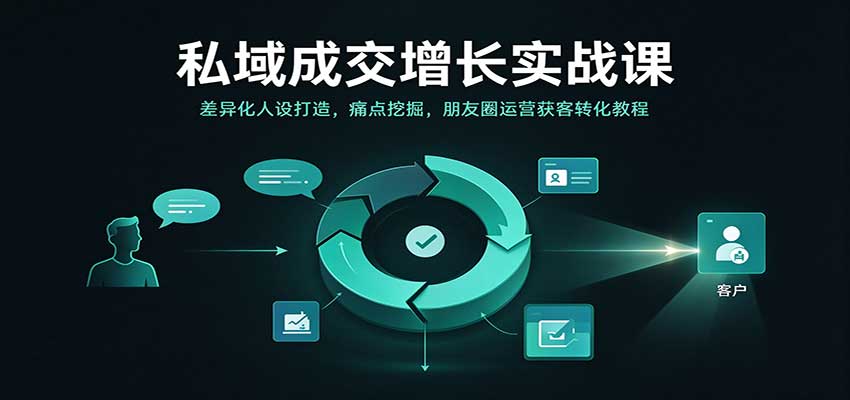 私域成交增长实战课：差异化人设打造，痛点挖掘，朋友圈运营获客转化教程-卓越网创