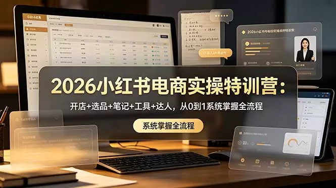 2026小红书电商实操特训营:开店+选品+笔记+工具+达人,从0到1系统掌握全流程 2026小红书电商实操特训营:开店+选品+笔记+工具+达人,从0到1系统掌握全流程