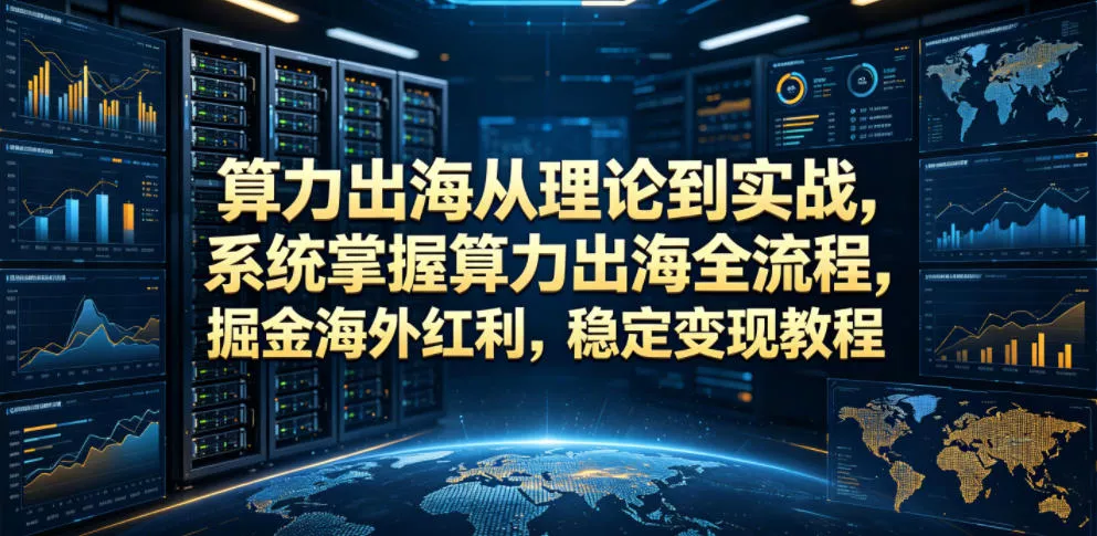 算力出海从理论到实战，系统掌握算力出海全流程，掘金海外红利，稳定变现教程-卓越网创