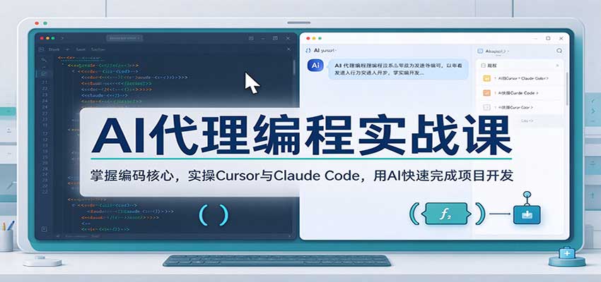 AI代理编程实战课：掌握编码核心，实操Cursor与Claude Code，用AI快速完成项目开发-卓越网创