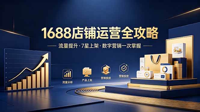 (18976期)1688店铺没流量?产品上架不到7星?数字营销不会投?全套运营技能一次学(更新6月)-卓越网创
